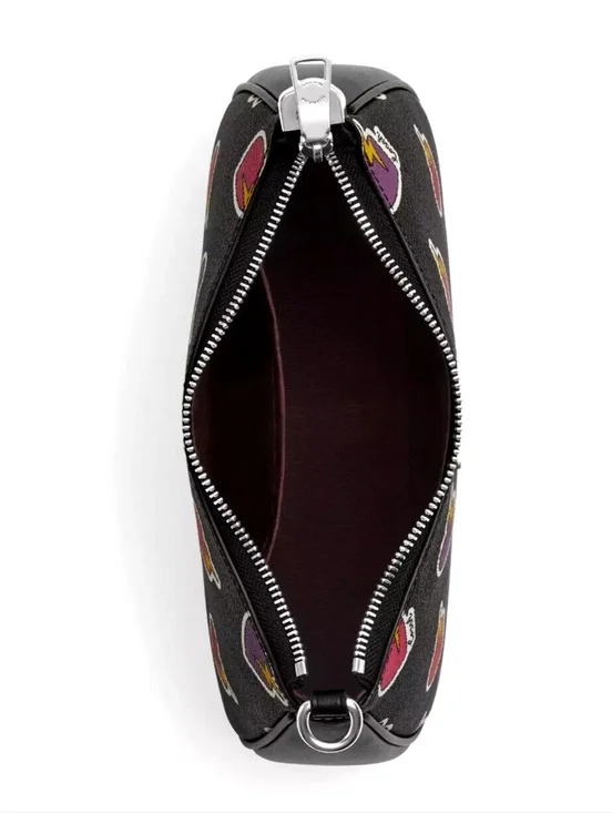 🔥COACH New CY346 Teri Shoulder Bag with Heart Bolt Print Black Multi - Picture 3 of 7